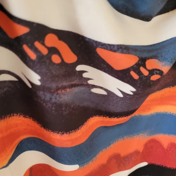 Muriell's Closet multiprint knit dress. White, blue, orange. Fits like a… - Picture 7 of 8
